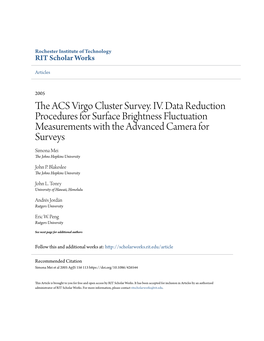 The ACS Virgo Cluster Survey. IV. Data Reduction Procedures For