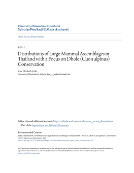 Distributions of Large Mammal Assemblages in Thailand with A