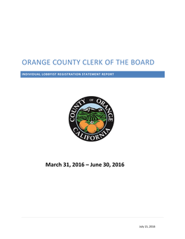 Clerk of the Board – Lobbyist Registration Portal