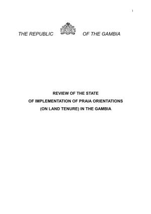 Review of the State of Implementation of Praia Orientations (On Land Tenure) in the Gambia