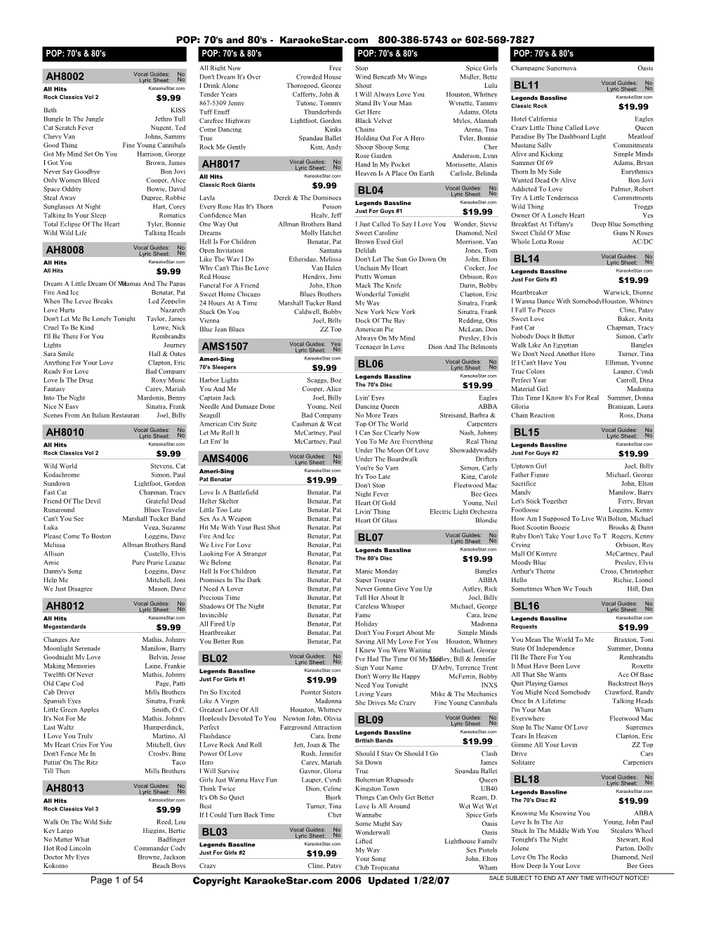 Disk Catalog by Category