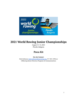 2021 World Rowing Junior Championships Press