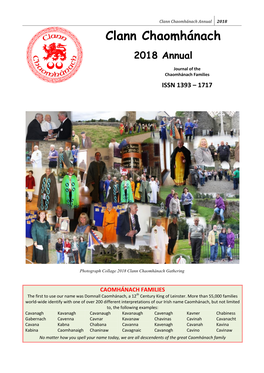 2018 Clann Chaomhánach Annual.Pdf