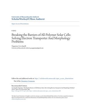 Breaking the Barriers of All-Polymer Solar Cells: Solving Electron Transporter and Morphology Problems