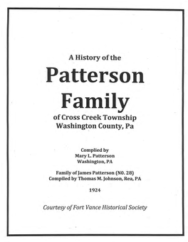 A History of the of Cross Creek Township Washington County, Pa