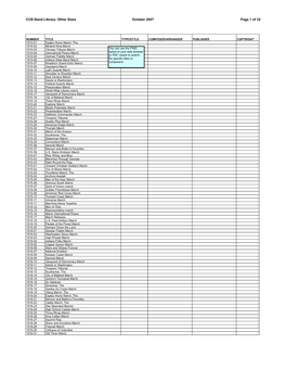 CCB Band Library: Other Sizes October 2007 Page 1 of 32