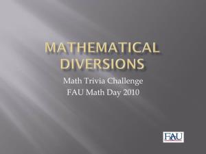 The 2010 Math Trivia Challenge