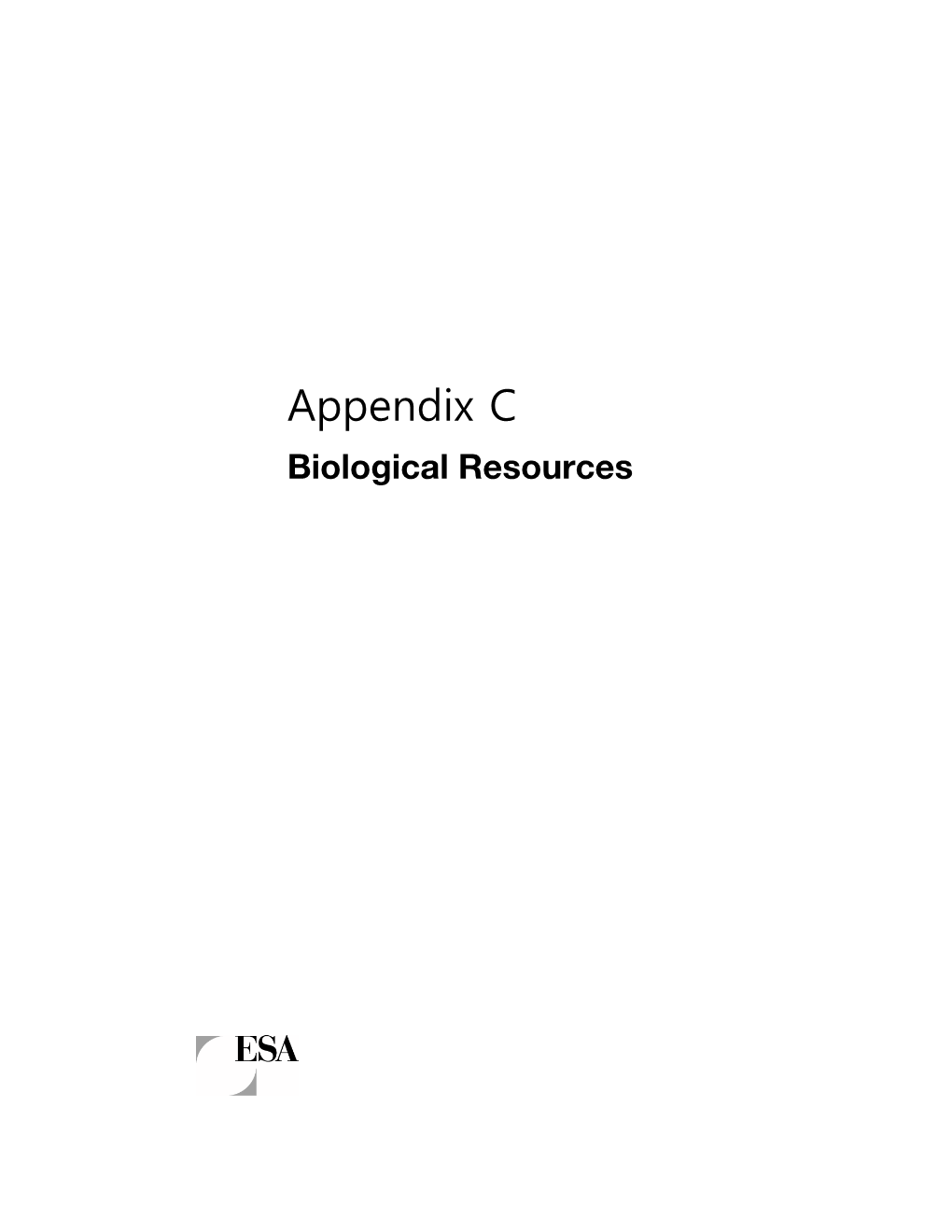 Appendix C Biological Resources