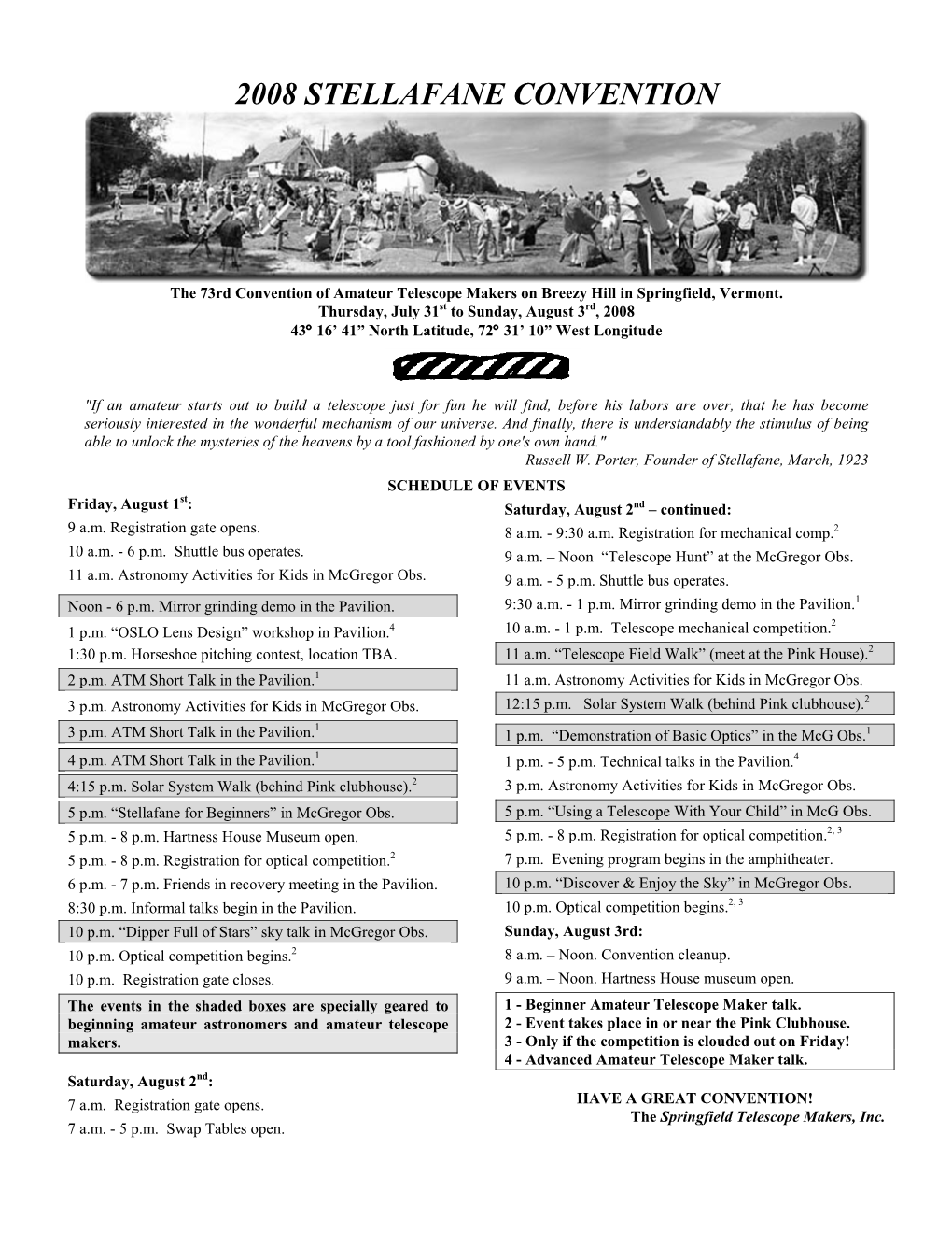 The 2008 Convention Bulletin