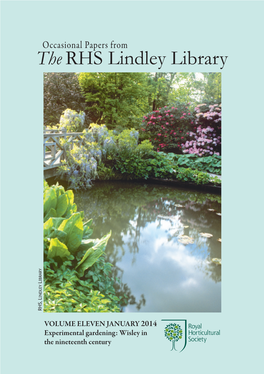 Occasional Papers from the RHS Lindley Library a R Y Ib R L Ind L Ey RHS, L