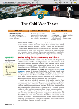 The Cold War Thaws