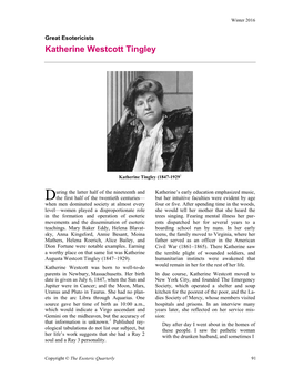 Katherine Westcott Tingley