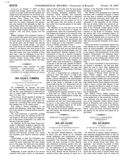 CONGRESSIONAL RECORD— Extensions of Remarks E2178 HON