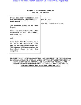 Case 2:19-Md-02887-JAR-TJJ Document 129 Filed 07/06/21 Page 1 of 15