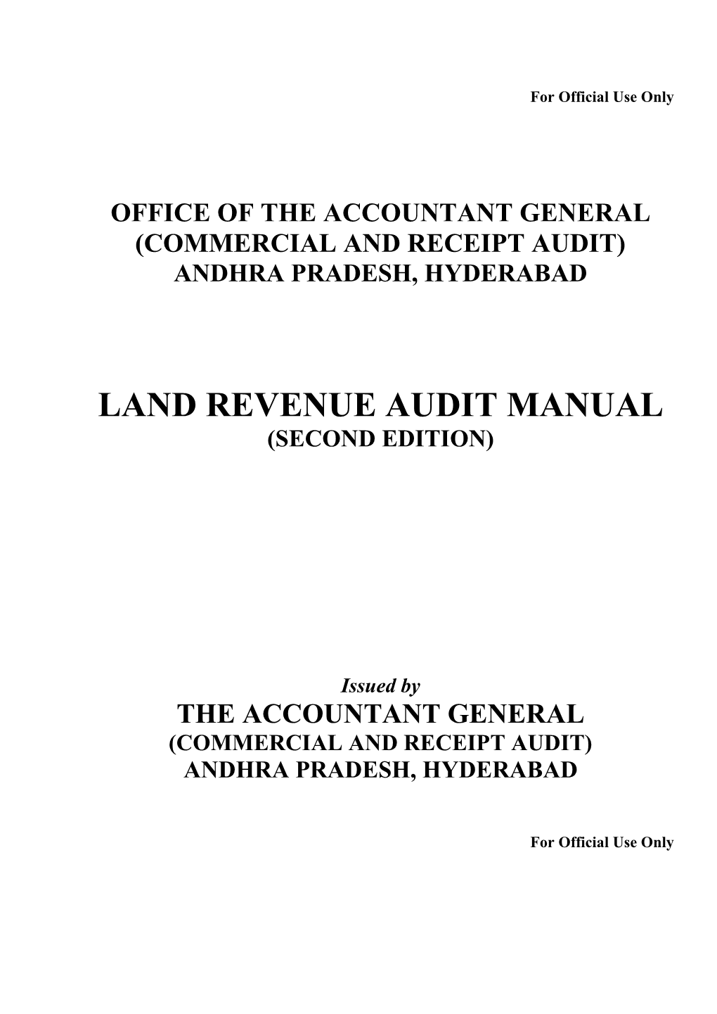 Land Revenue Audit Manual (Second Edition)