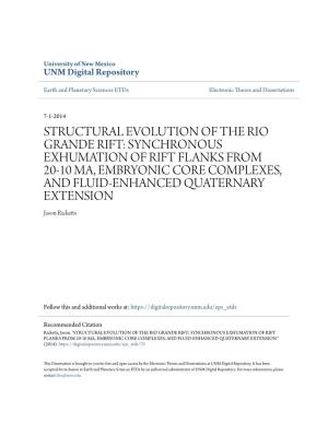 Structural Evolution of the Rio Grande Rift