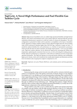 Topcycle: a Novel High Performance and Fuel Flexible Gas Turbine Cycle