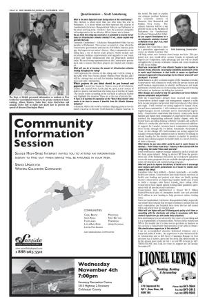PAGE 16 the SHORELINE JOURNAL NOVEMBER - 2009 Questionnaire – Scott Armstrong the World
