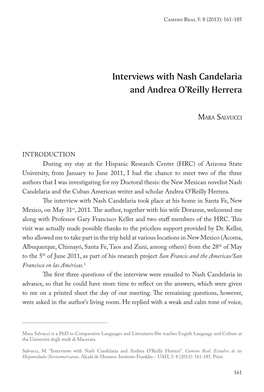 Interviews with Nash Candelaria and Andrea O'reilly Herrera