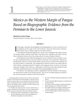 Mexico As the Western Margin of Pangea Based on Biogeographic Evidence from the Permian to the Lower Jurassic, in C