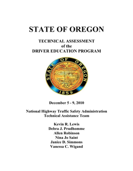 Oregon Assessment Report