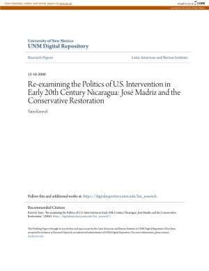 Re-Examining the Politics of US Intervention in Early 20Th