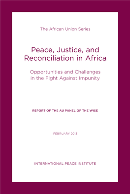Peace, Justice, and Reconciliation in Africa