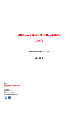 Lorella Belli Literary Agency (Lbla)