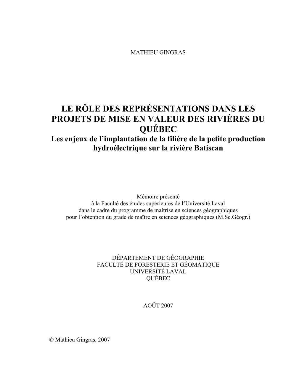 Le Rôle Des Représentations Dans Les Projets De Mise En