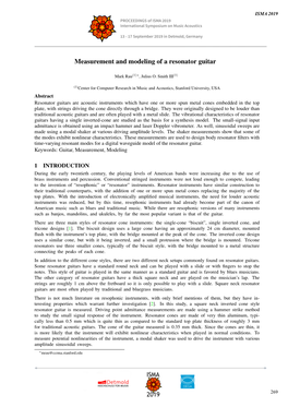 Measurement and Modeling of a Resonator Guitar