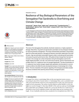 Resilience of Key Biological Parameters of the Senegalese Flat Sardinella to Overfishing and Climate Change