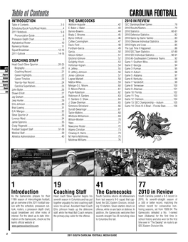 CAROLINA FOOTBALL Table of Contents RECORDS 1995 Carquest Bowl