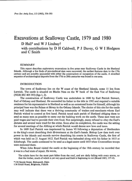 Excavations at Scalloway Castle, 1979 and 1980 | 555