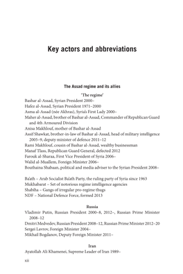 Key Actors and Abbreviations