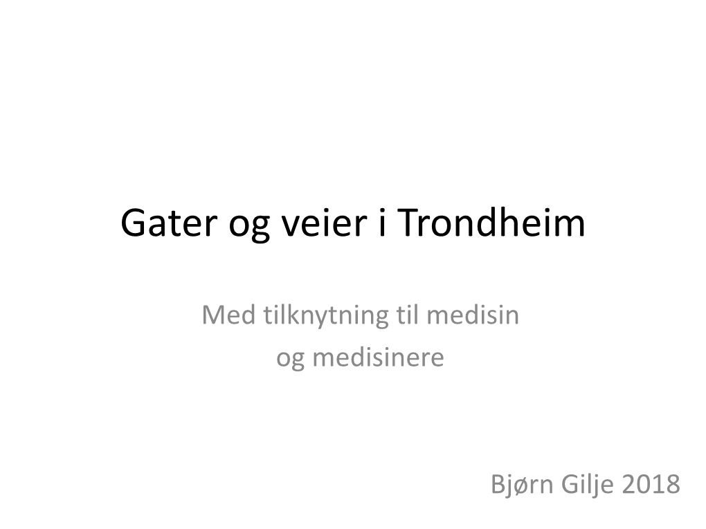 Gater I Trondheim