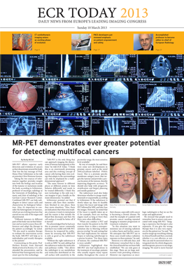ECR TODAY 2013 DAILY NEWS from EUROPE’S LEADING IMAGING CONGRESS Sunday 10 March 2013