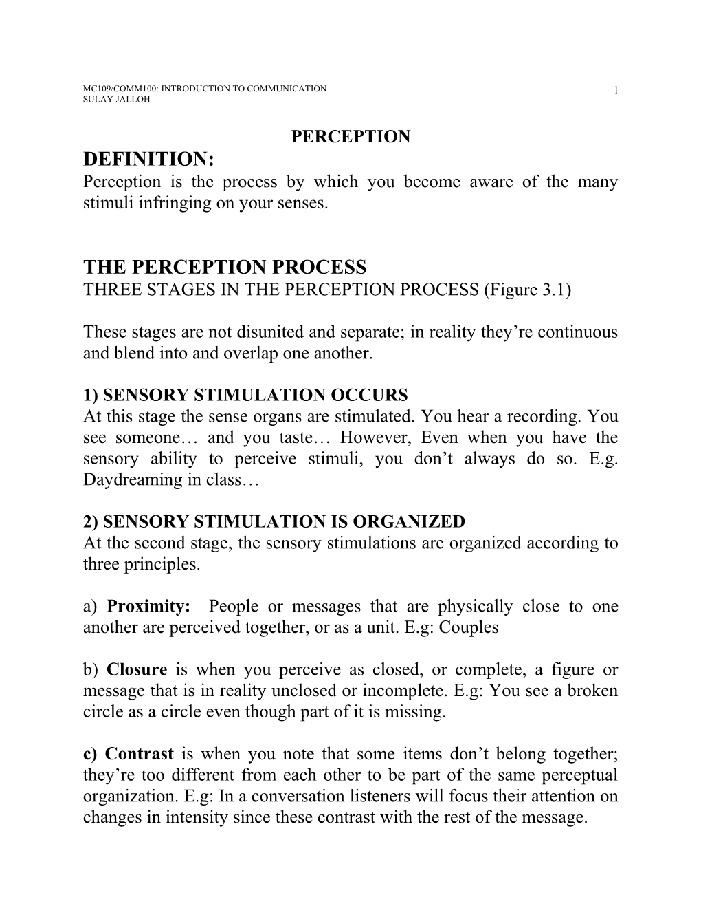 Mc109/Comm100: Introduction to Communication