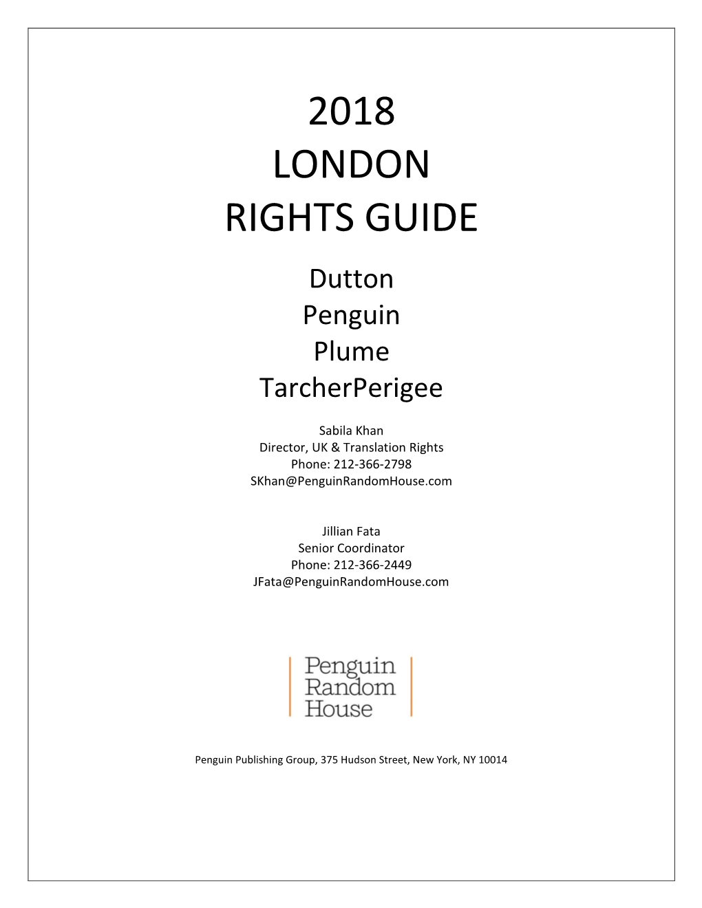 2018 London Rights Guide