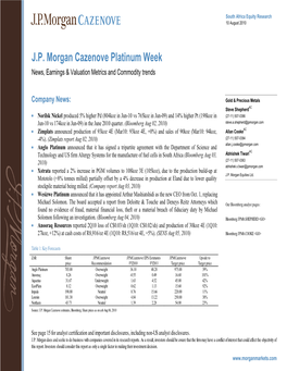 J.P. Morgan Cazenove Platinum Week