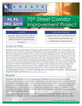 75Th St. CIP Project Factsheet