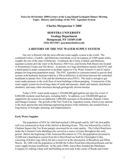 Merguerian, Charles, 2000C, Geology of the NYC Aqueduct System