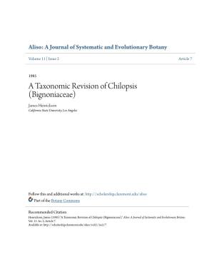 A Taxonomic Revision of Chilopsis (Bignoniaceae) James Henrickson California State University, Los Angeles