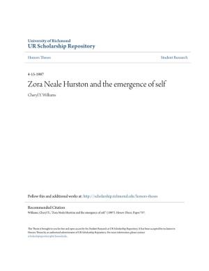 Zora Neale Hurston and the Emergence of Self Cheryl Y