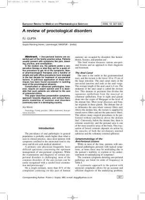 A Review of Proctological Disorders