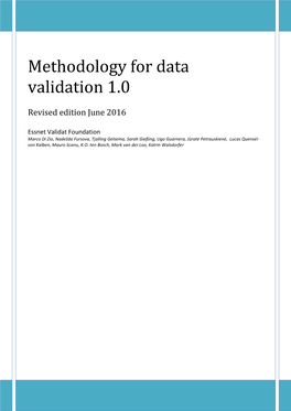 Methodology for Data Validation 1.0