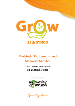 Ministerial Retirements and Memorial Minutes