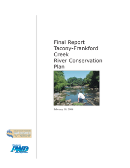 Tacony-Frankford Creek River Conservation Plan