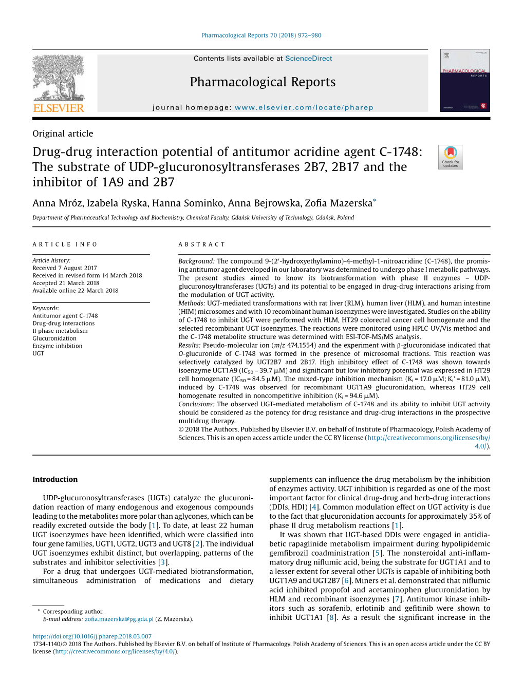 The Substrate of UDP-Glucuronosyltransferases 2B7, 2B17 and The