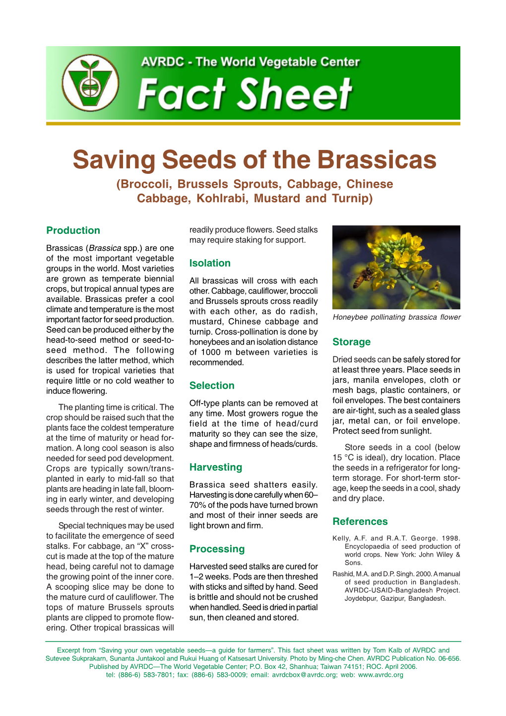 Saving Seeds of Brassicas