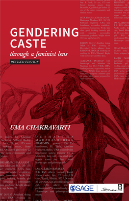 Gendering Caste: Through a Feminist Lens (2003) Led to This Revised Edition Which Analyses the Recent Socio-Economic and Political Changes That Have Taken Place